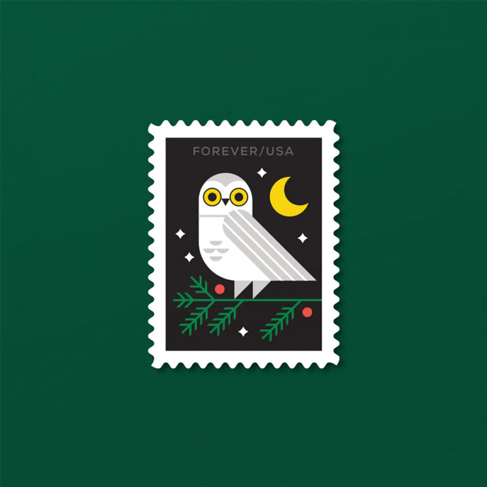 2023 Winter Woodland Animals Forever Postage Stamps (a Deer. Fox. Rabbit. and Owl